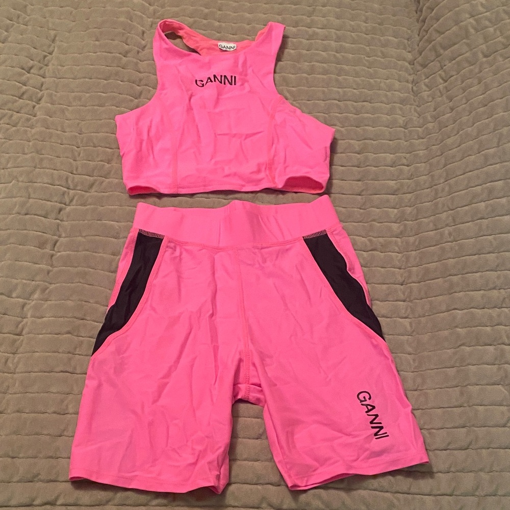 Ganni Bright Pink Activewear Set